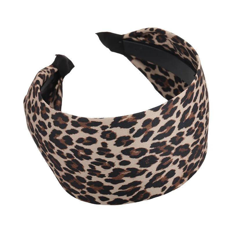 Retro Senior Leopard Print Wide-brimmed Headbands for Women Fashion Temperament Hair Hoop Female Party Hair Band Accessories New