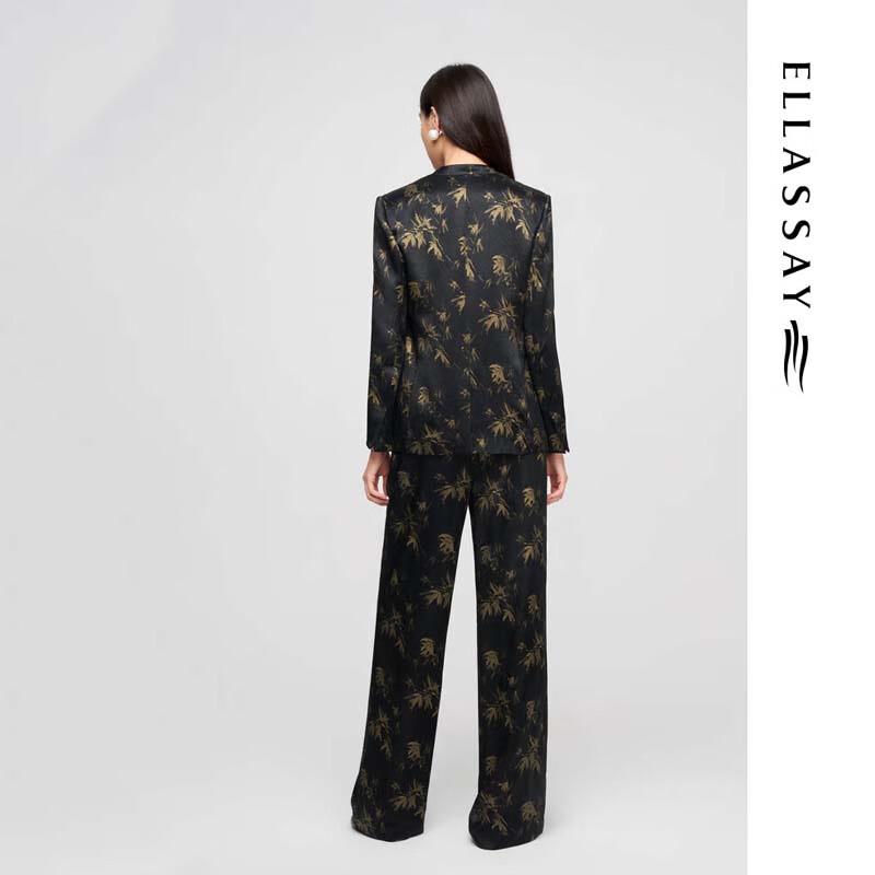 ELLASSAY Women's Chinese Style Bamboo Print Blazer