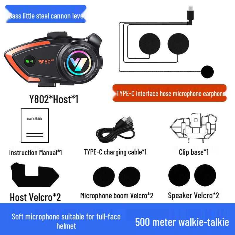Y80 Bluetooth Helmet Intercom Headset