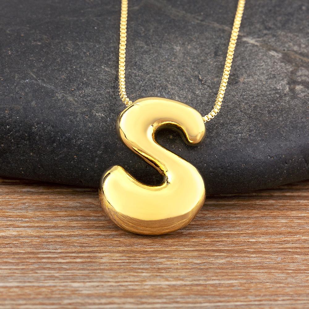 Nidin High Quality Creative Trend A-Z Letters Charm Pendant Necklace For Female Male Name Initials Alphabet Jewelry Accessories