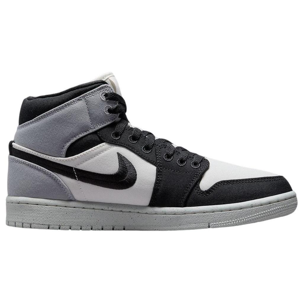 Air Jordan 1 Mid SE Light Steel Grey Canvas Sneakers da donna Sail Black DV0427-100