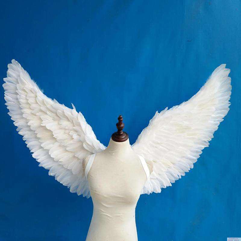 White Swallow Angel Feather Wings Adjustable Elastic Strap Kid Costume Party Supplies for Holiday Decor