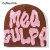 Warm y2k Beanies Hats Knitted Slouchy Cap MEA Culpa Beanies Hat with Rhinestone  for Women Men