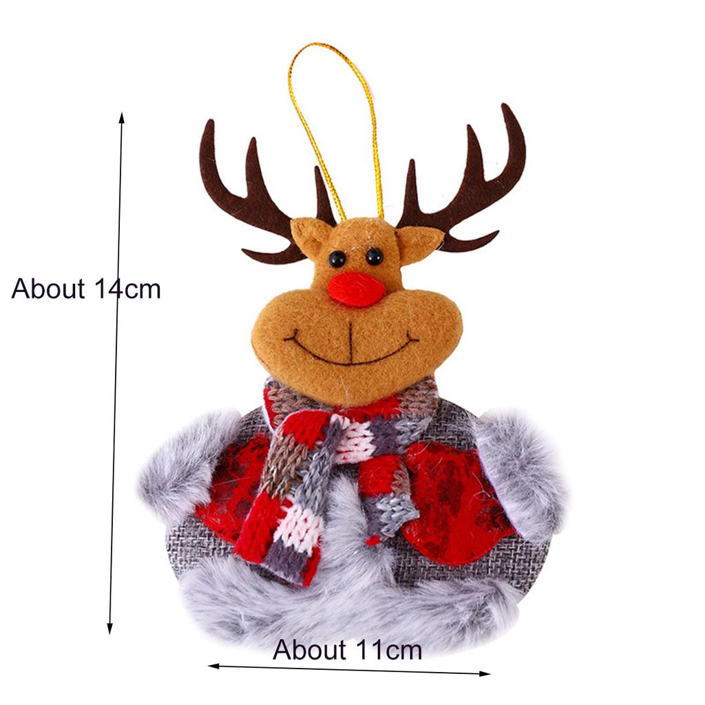 1PC Small Santa Claus Snowman Doll Christmas Tree Ornament Decoration Happy New Year Doll Hanging Pendant Decor For Home