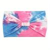 Colorful Tie Dye Headwrap Elastic Wide Headband Bowknot Turbans Cross Headband  Girls Ladies