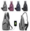 Versatile Crossbody Shoulder Bag For Men With External Usb Port And Front Pocket
