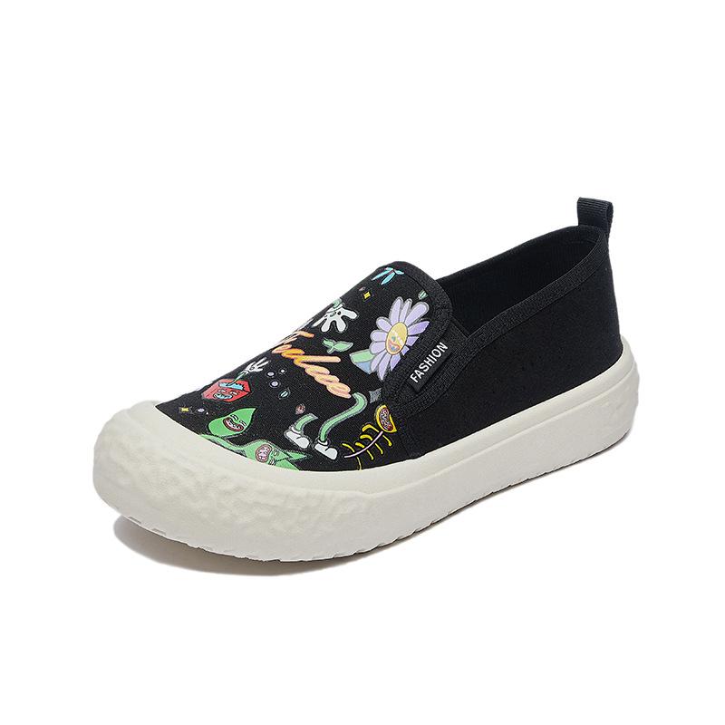 Summer new versatile women's shoes lazy one pedal lightweight thick-soled non-slip muffin shoes cloth shoes women