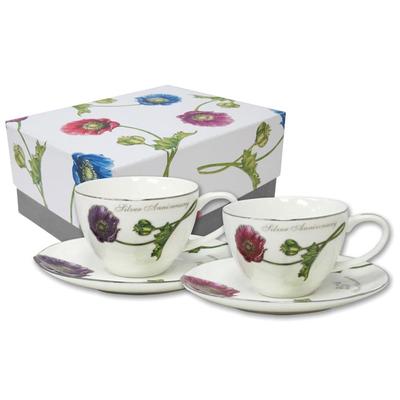 Dakota 25th Anniversary Jade Cup and Saucer (Red/Blue)