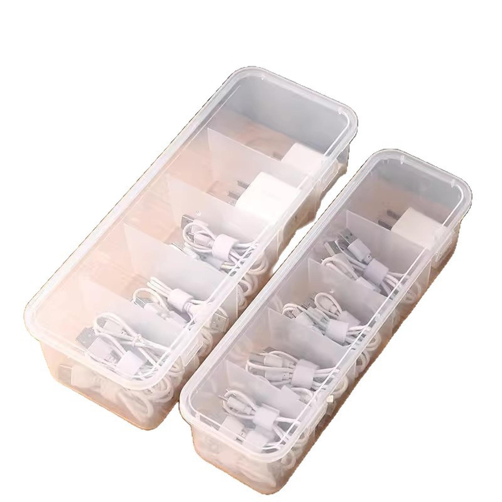

Large-capacity covered cable manaSynthetic Gemstoneent box, 5 compartments - a space-saving desktop storage solution for offices and one size белый