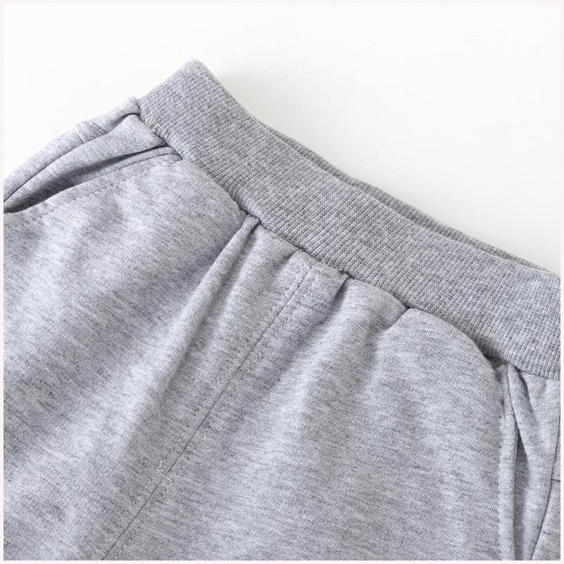 Children's Cotton Joggers & T-Shirt Set - Solid Color Uniform for Boys