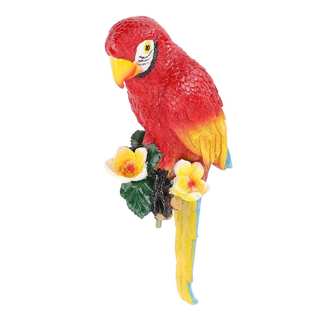 Papagei Dekor Statue Figur Scharlachroter Ara Skulptur Vögel Garten Hof Dekoration