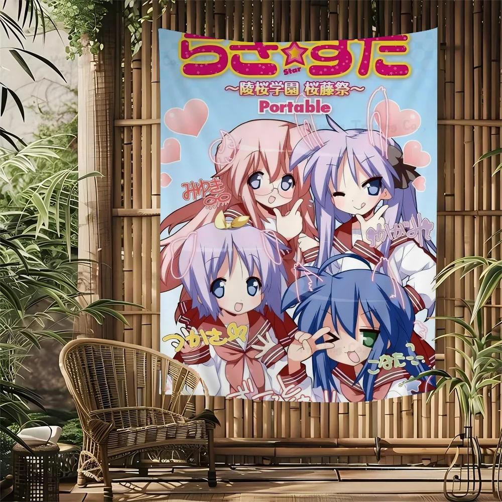 Lucky Star Comedy Anime Cartoon Tapestry Art Science Fiction Room Home Decor Wall Hanging Home Decor
