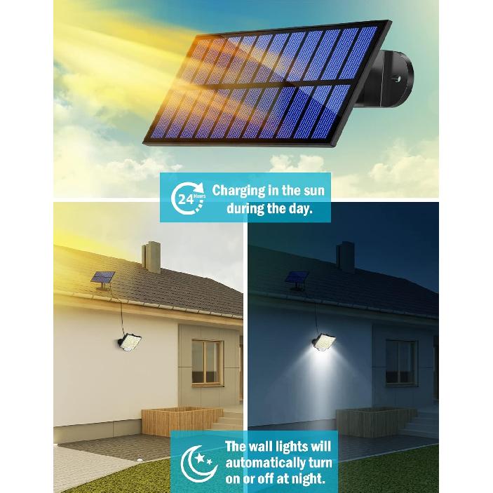 MPJ Solar Light for Outdoor, 106 LED Solar Light Outdoor with Motion Sensor, IP65 Waterproof, 120° Lighting Angle, Solar Wall Light for Garden with