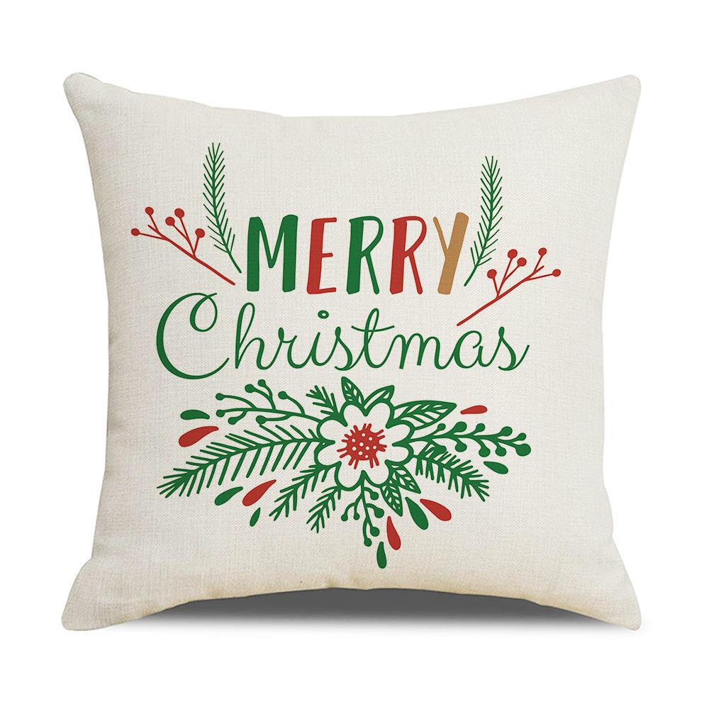 Christmas Pillow Cover Letter Christmas Tree Sofa Pillow Cover Peach Skin Cushion Home Supplies
