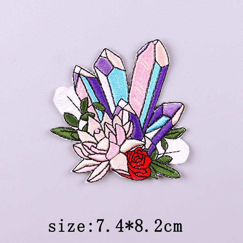 Mushroom Embroidery Patch Iron On Patches For Clothing Thermoadhesive Patches On Clothes Crystal Embroidered Patches For Clothes