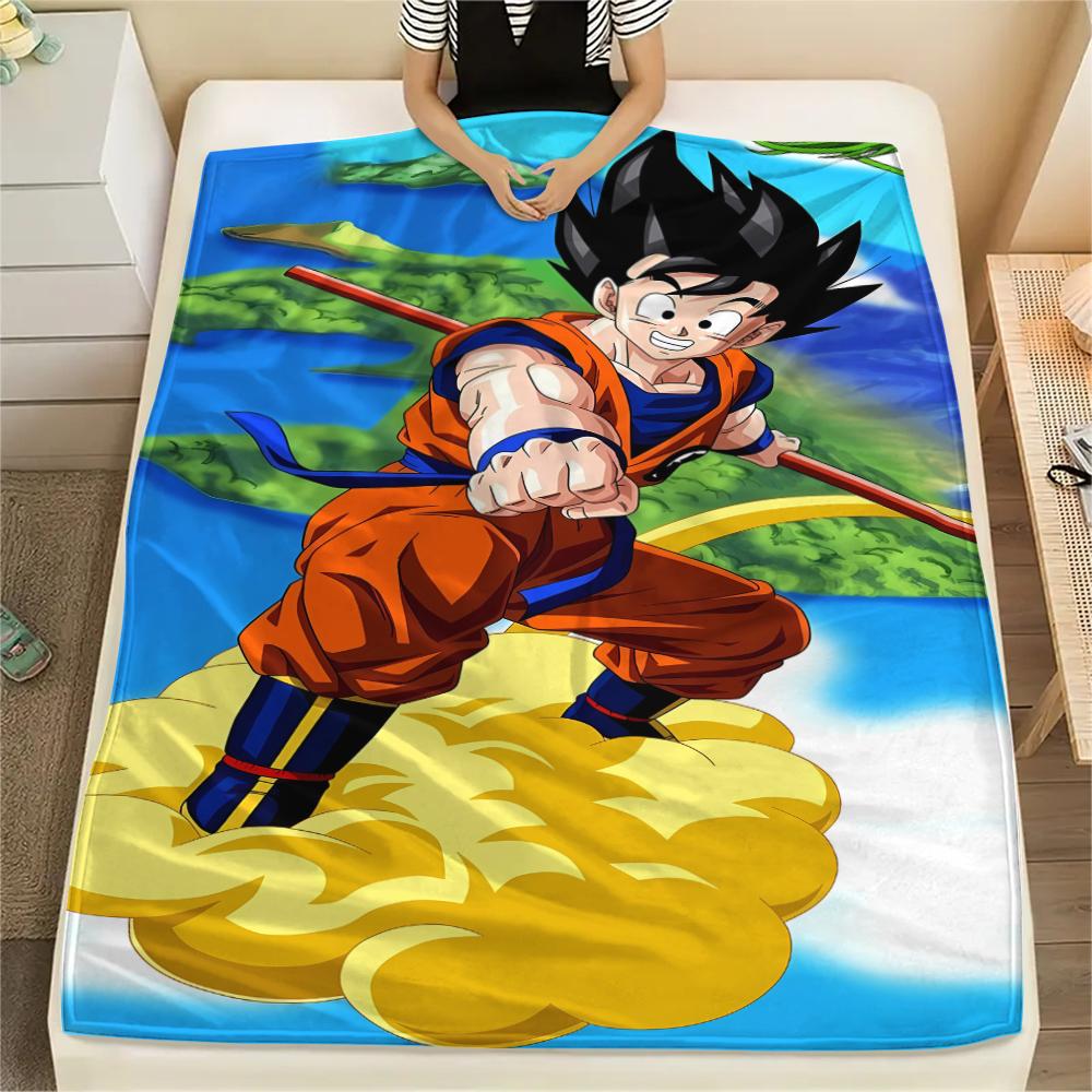 Coperta in Flanella con Stampa Personaggi Dragon Ball, Alta qualità Confortevole per Tutte le Stagioni, Arredamento per la Casa, Calore e Comfort, Perfetta per Regali di Natale