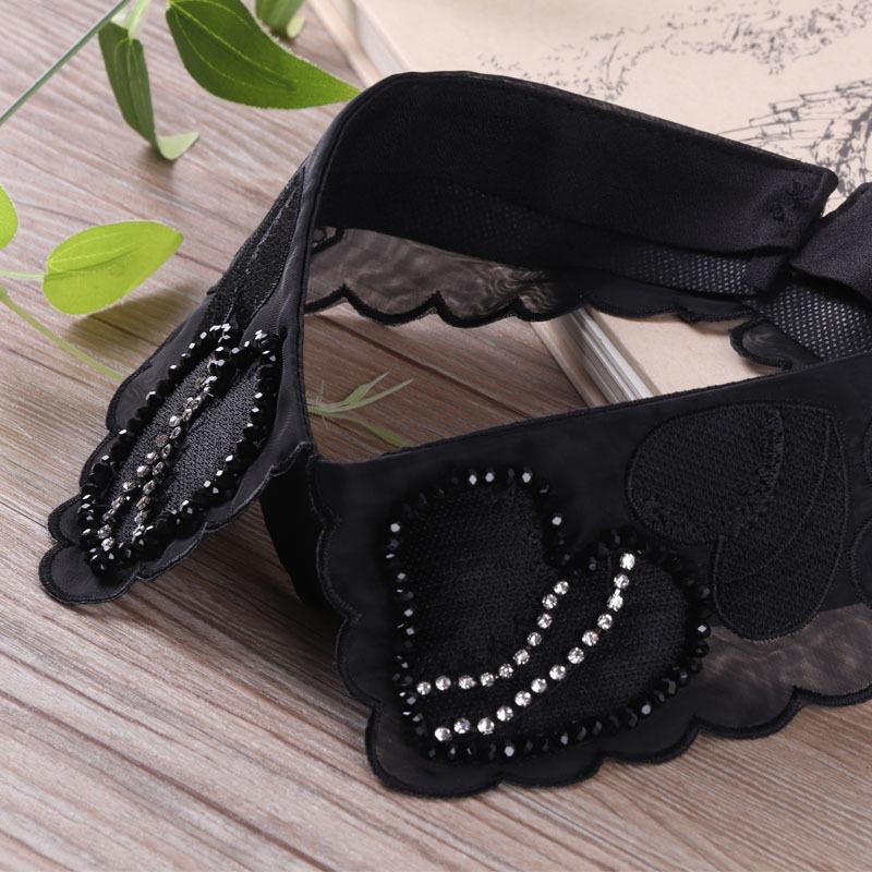 White Fake Collar Women Elegant Diamond Detachable Collars for Women False Shawl Shoulder Wrap Lapel False Collars Woman Tie