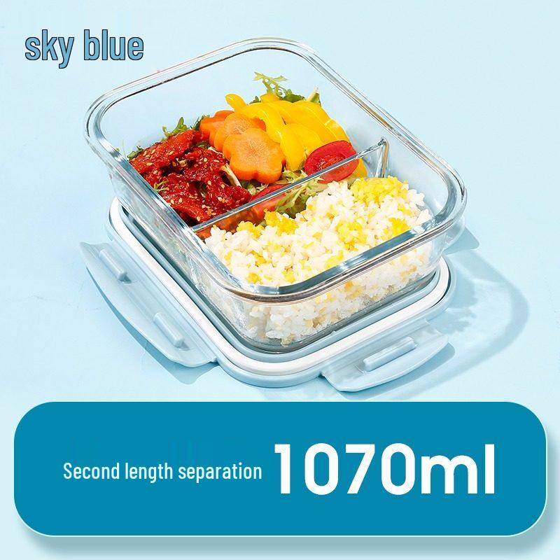 ZISIZ Divided Glass Microwave Lunch Box