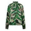 Biba Womens/Ladies Banana Leaf Satin Ruffle Neck Blouse