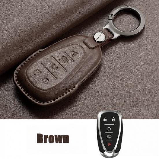 Genuine Leather Car Key Fob Case Cover For Chevrolet Malibu Camaro Cruze Equinox