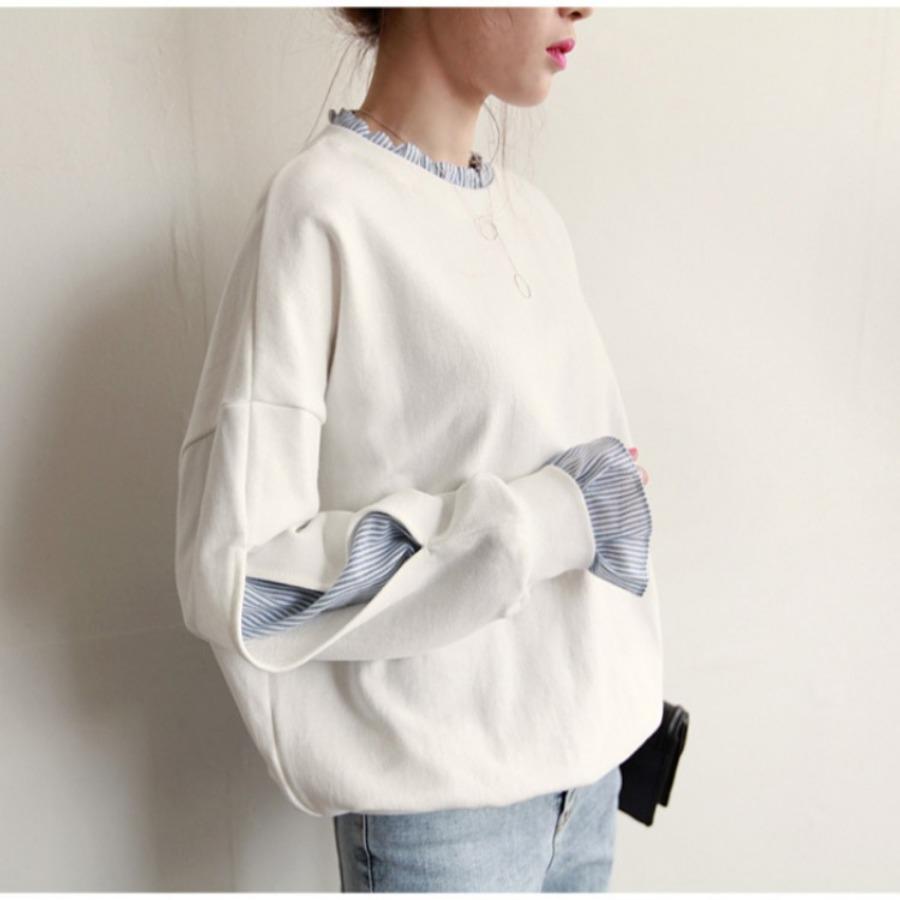 Осенние корейские белые пуловеры больших размеров с длинным рукавом, женские зимние тонкие толстовки с круглым вырезом M белый