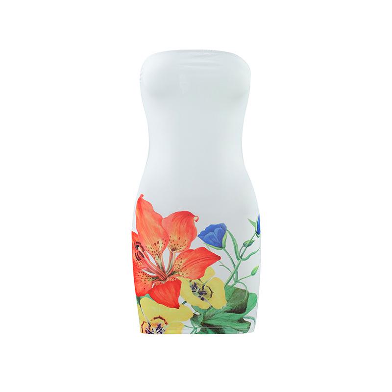 Robe Bodycon Florale Décolleté Bardot Été 2025 pour Femmes