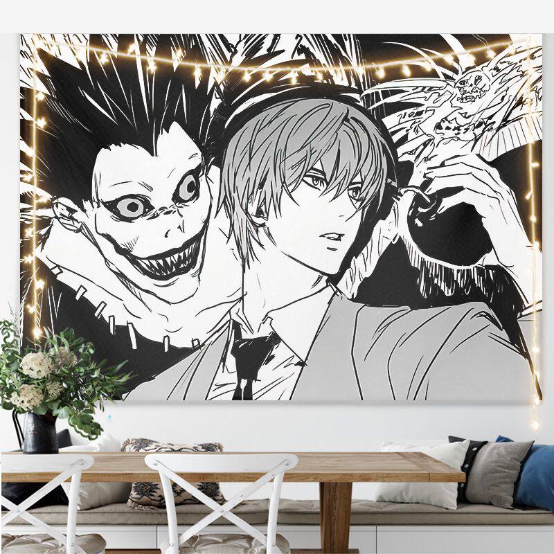 New Hot Japanese Anime Death Note Print Tapestry Wall Hanging Poster Bedroom Backdrop Wall Art Home Decor