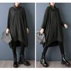 DIMANAF 2026 Spring Plus Size Hoodies Shirt Dress Women Long Sleeve Vintage Lady Loose Tops Pullover Black