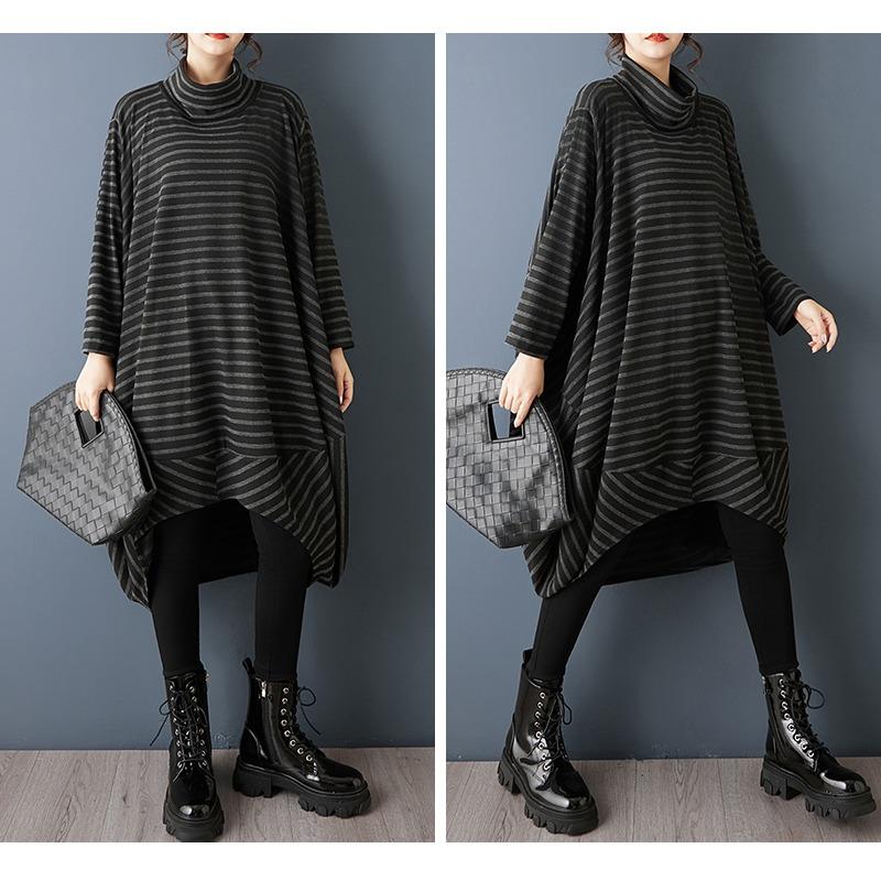 DIMANAF 2026 Spring Plus Size Hoodies Shirt Dress Women Long Sleeve Vintage Lady Loose Tops Pullover Black