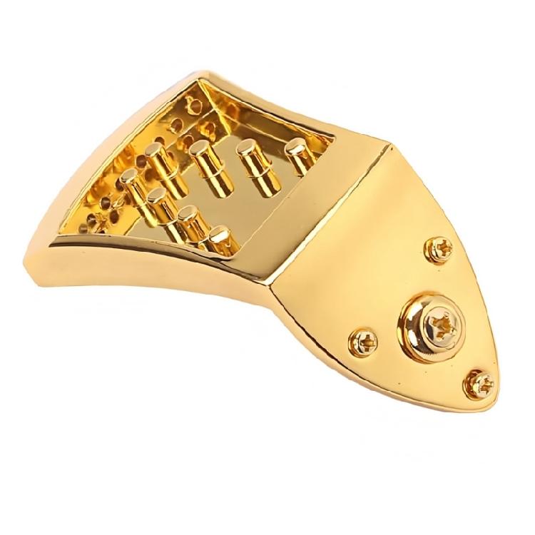 Polished Metal Mandolin Bridge Eight String Tailpiece For Precise String Alignment And Acoustic Resonance