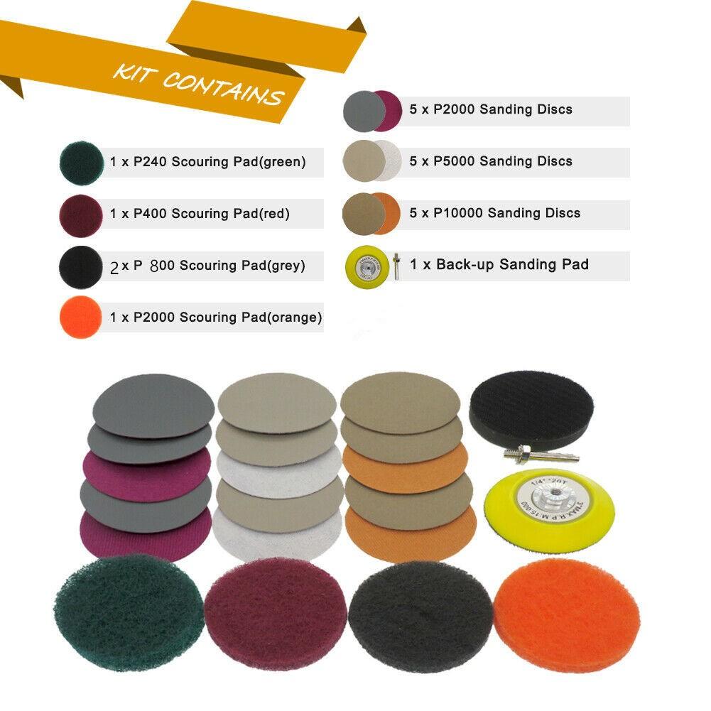 Car Headlight Polishing Scouring Pad Auto Restoration Kit For Electric Drill