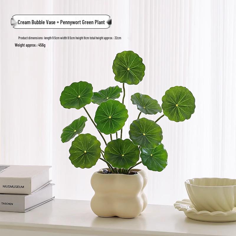 Nordic Bionic Green Faux Bonsai Plants - Indoor Tabletop Decor for Office & Living Room