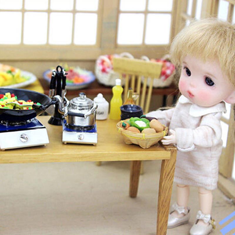 1:12 Dollhouse Decoration Metal Gas Stove Miniature Cooker Toy Kitchen