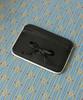 Lemasque Ribbon Piping Cowhide Card Holder Black