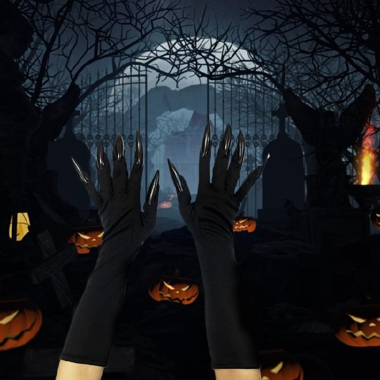 Cool Halloween Gloves Long Section Spooky Claw Dress Up Gloves Fashionable Long Nails Cosplay Halloween Funny Gloves