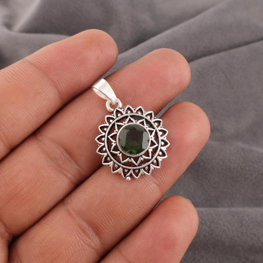 Glorious Green Tourmaline Gemstone Jewelry, 925 Sterling Silver Pendant, Beautiful Tourmaline Handmade Pendant For Gift