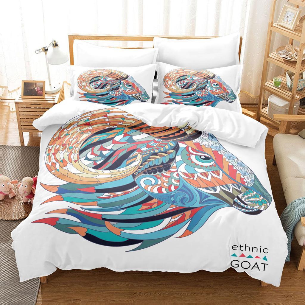 Animal Digital Printing Three-Piece Home Textile Bed Sheet Kit 3D Three-Dimensional 90G Grinding Four-Piece Set