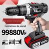 Cordless High-Power Multifunctional Impact Drill and Dual-Speed Rechargeable Screwdriver with Lithium Battery