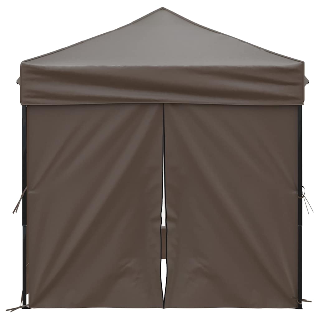 Vidaxl Foldable Party Tent With Walls, Taupe, 2X2 M