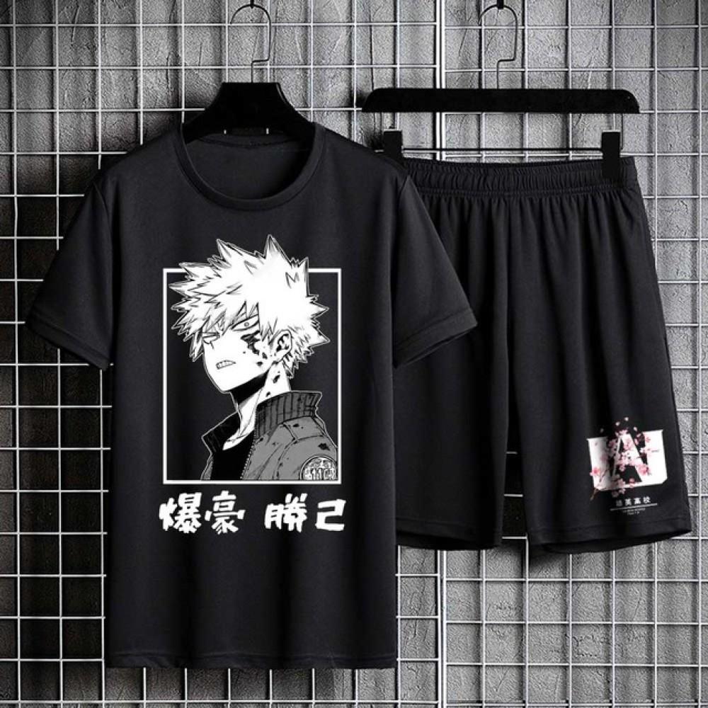 

My Hero Academia Футболки Повседневные шорты Комплект Футболка оверсайз Мужские спортивные костюмы Мужские комплекты Футболки с коротким рукавом Спортивные штаны Одежда