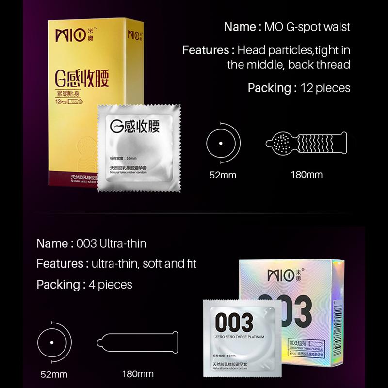 MIO Small Size 49mm Particle Condoms G-Spot Condom Big Dotted Condoms 40pcs Delay Intimate Goods Sexual Products Toys