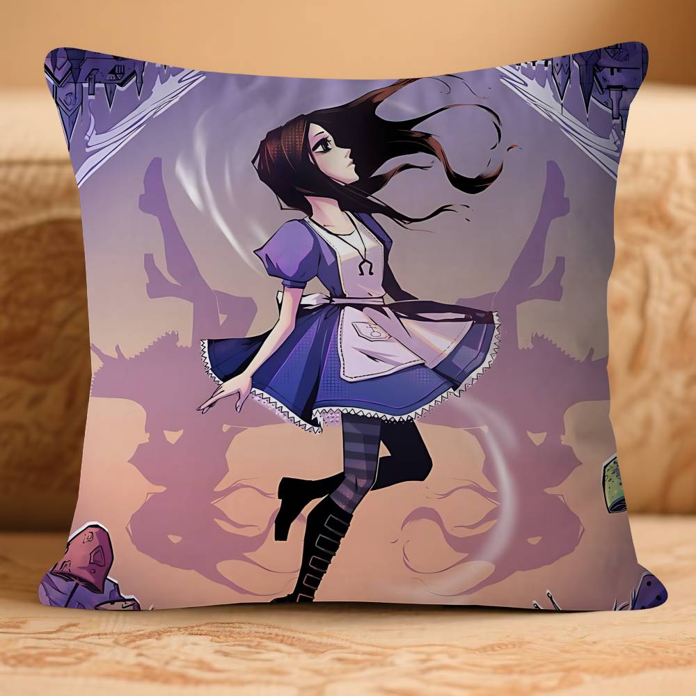 GAME AliceS Madness Returns Pillow Case Removable Washable Cushion Cover – All-Season Soft Linen