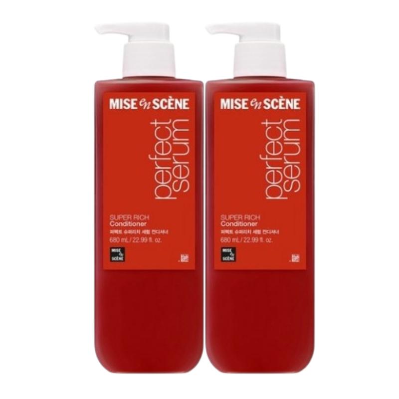 Mise-en-scène Perfect Super Rich Serum Conditioner 680ml | 7 Oil-Enriched Treatment for Damaged Hair | Floral Musk Scent