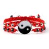 2Pcs/set Fashion Tai Chi Yin Yang Couple Bracelet Women Men Handmade Woven Black Red Rope Bangles Friendship Matching Lover Gift