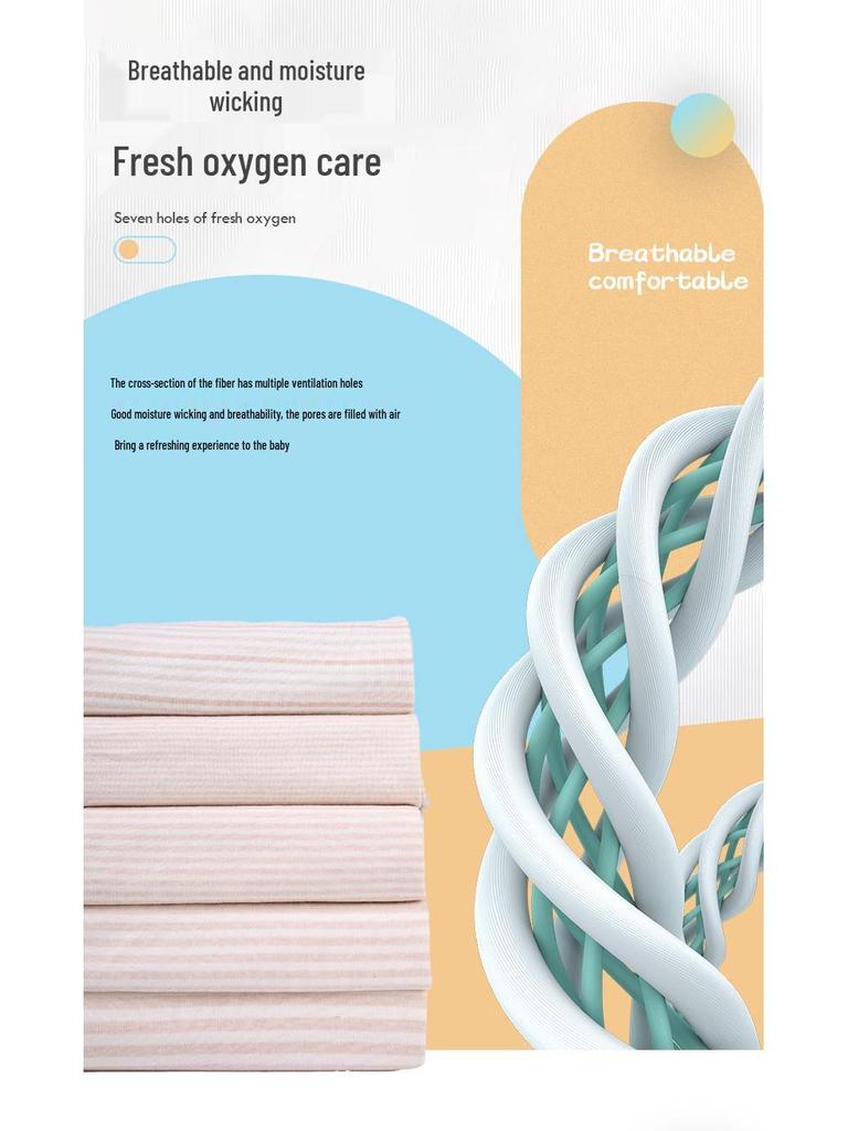 Spot 40s Colored Cotton Wool Double-Sided Knitted Baby T-Shirt Fabric, Light Brown Striped Pure Cotton.