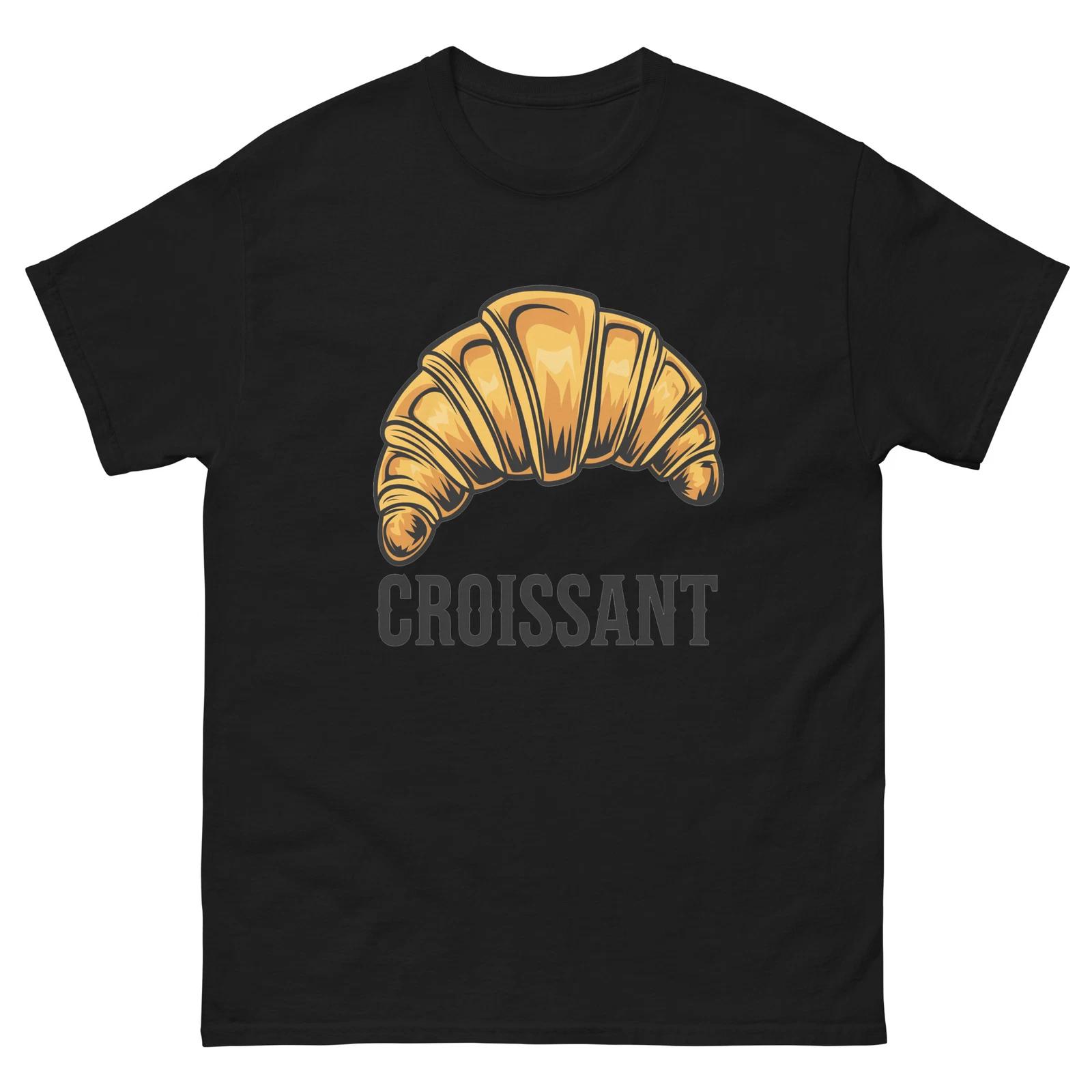 Croissant Lover Food Image Cartoon Funny T-Shirt Shirt M