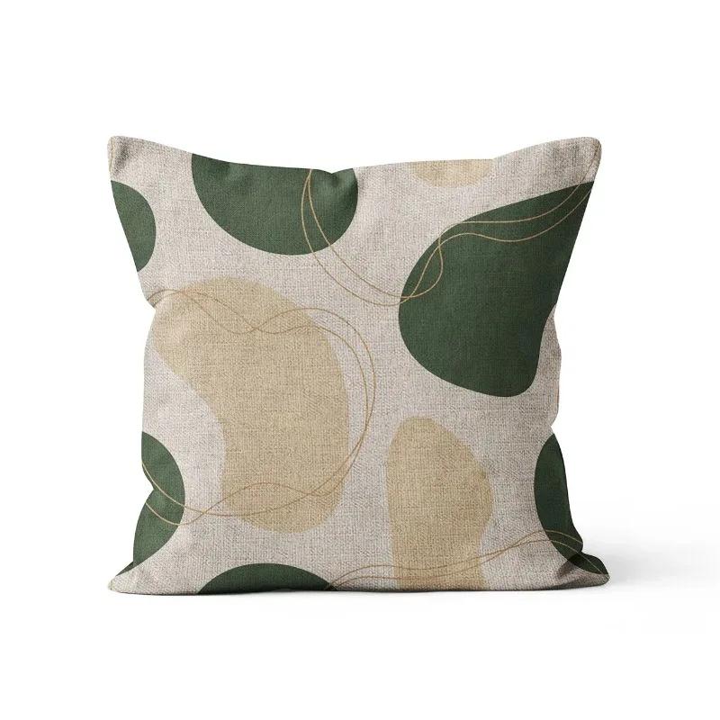 Home Decor Abstract Geometric Pattern Cushion Cover Nordic Style  Linen Pillowcase Decorative for Sofa Farmhouse 45X45CM