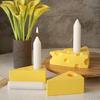 Candlestick Mold Candle Holder Mould Cheese Shaped Candelabrum Mold Easy Release Silicone Mold for Home Decoration