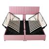 Upholstered Bed 180x200 cm, Hydraulic Storage Bed, Skin-Friendly Linen High Box Bed, Multifunctional Double Bed, Pink