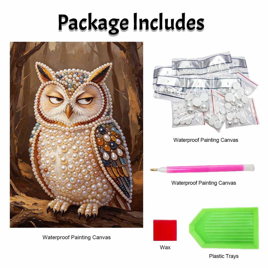 Pearl Painting Kit DIY Owl Animal Home Decoration Painting